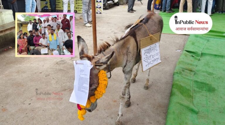 पूर्णेत प्रभारी सिईओ म्हणून वंचितच्या कार्यकर्त्यांनी गाढवालाच बांधले निवेदन