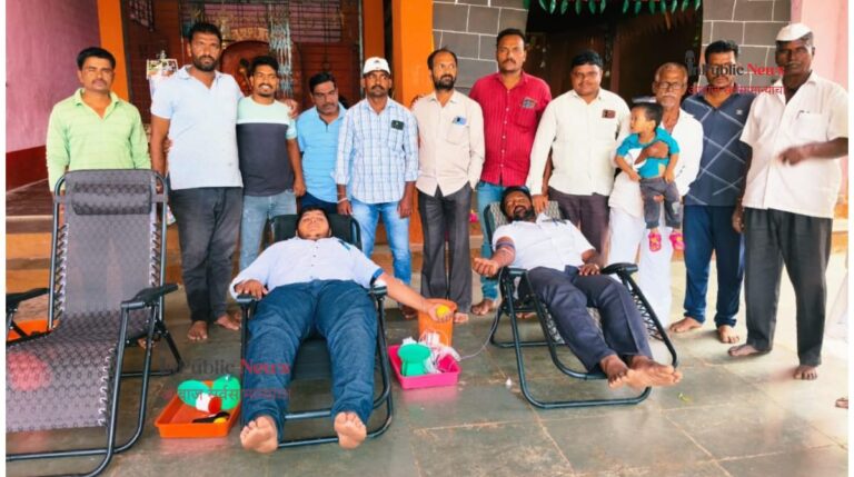 गणेशोत्सवानिमित्त हतिदमध्ये भव्य रक्तदान शिबिराचे आयोजन;६० जणांनी केले रक्तदान!