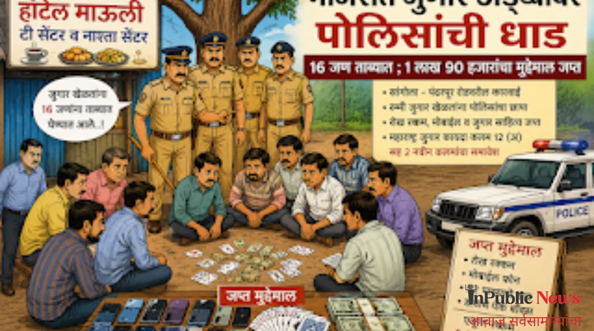 मांजरीत रम्मी जुगार अड्ड्यावर पोलिसांचा छापा १६ जण ताब्यात १.९० लाखांचा मुद्देमाल जप्त