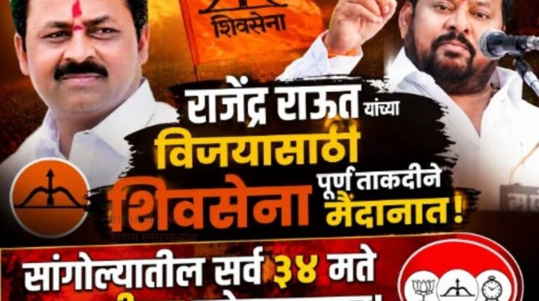 राजेंद्र राऊत यांच्या विजयासाठी शिवसेना पूर्ण ताकदीने मैदानात;  सर्व ३४ मते महायुतीच्या उमेदवारालाच देणार – शहाजीबापू पाटील