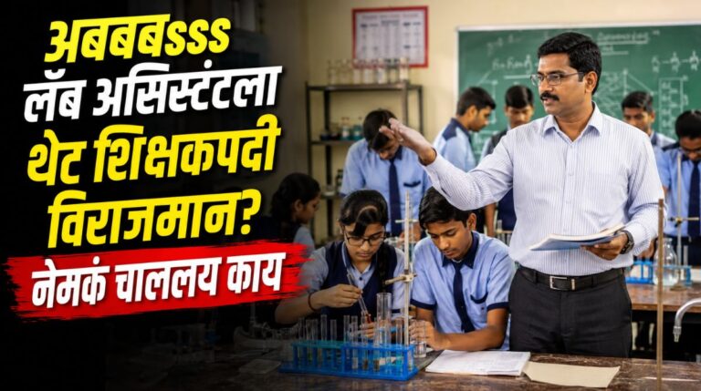 अबबबssss ! न्यू इंग्लिश स्कूलमध्ये नियमांचा बोजवारा? लॅब असिस्टंटला थेट शिक्षकपदी विराजमान; विद्यार्थ्यांच्या भवितव्याशी खेळ? नेमकं चाललय तरी काय ?