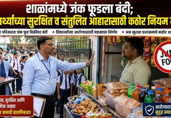 शाळांमध्ये जंक फूडला बंदी; विद्यार्थ्यांच्या सुरक्षित व संतुलित आहारासाठी कठोर नियम लागू