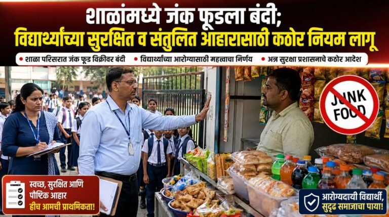 शाळांमध्ये जंक फूडला बंदी; विद्यार्थ्यांच्या सुरक्षित व संतुलित आहारासाठी कठोर नियम लागू