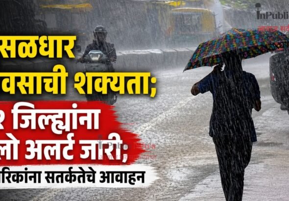 मुसळधार पावसाची शक्यता? ११ जिल्ह्यांना यलो अलर्ट जारी; नागरिकांना सतर्कतेचे आवाहन