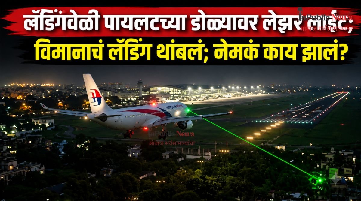 लँडिंगवेळी पायलटच्या डोळ्यावर लेझर लाईट; विमानाचं लँडिंग थांबलं; नेमकं काय झालं?