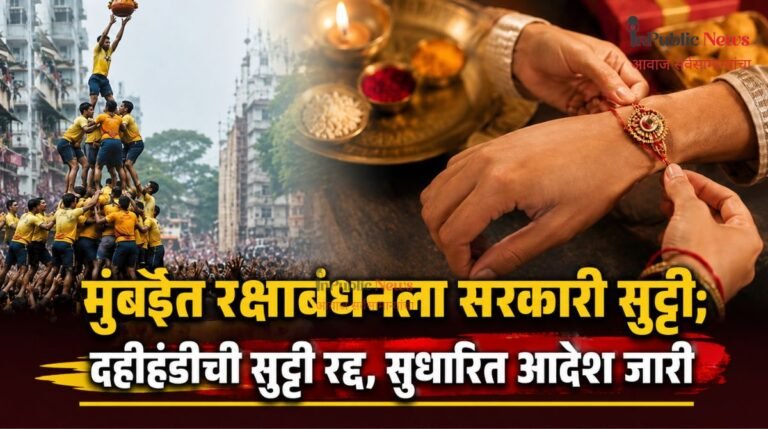 मुंबईत रक्षाबंधनला सरकारी सुट्टी; दहीहंडीची सुट्टी रद्द, सुधारित आदेश जारी