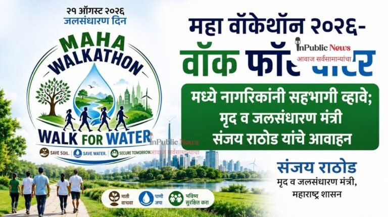महा वॉकेथॉन २०२६-वॉक फॉर वॉटर मध्ये नागरिकांनी सहभागी व्हावे; मृद व जलसंधारण मंत्री संजय राठोड यांचे आवाहन