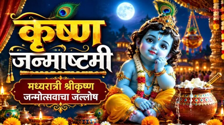 कृष्ण जन्माष्टमी ;  मध्यरात्री श्रीकृष्ण जन्मोत्सवाचा जल्लोष