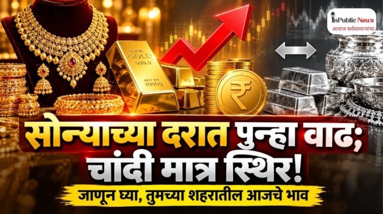 सोन्याच्या दरात पुन्हा वाढ; चांदी मात्र स्थिर! जाणून घ्या, तुमच्या शहरातील आजचे भाव