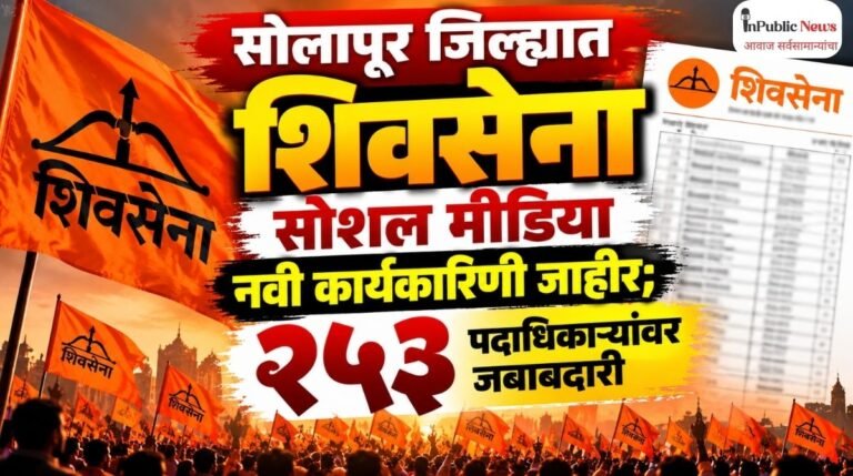 सोलापूर जिल्ह्यात शिवसेना सोशल मीडिया नवी कार्यकारिणी जाहीर; २५३ पदाधिकाऱ्यांवर जबाबदारी