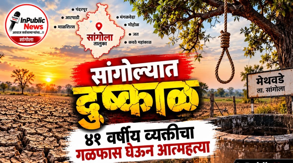 सांगोल्यात दुष्काळ आणि ४१ वर्षीय व्यक्तीचा गळफास घेऊन आत्महत्या