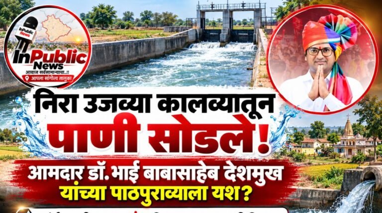 दुष्काळाच्या सावटावर निरा उजव्या कालव्यातून 5 गावांना पाणी! आमदार डॉ.बाबासाहेब देशमुख यांच्या पाठपुराला यश